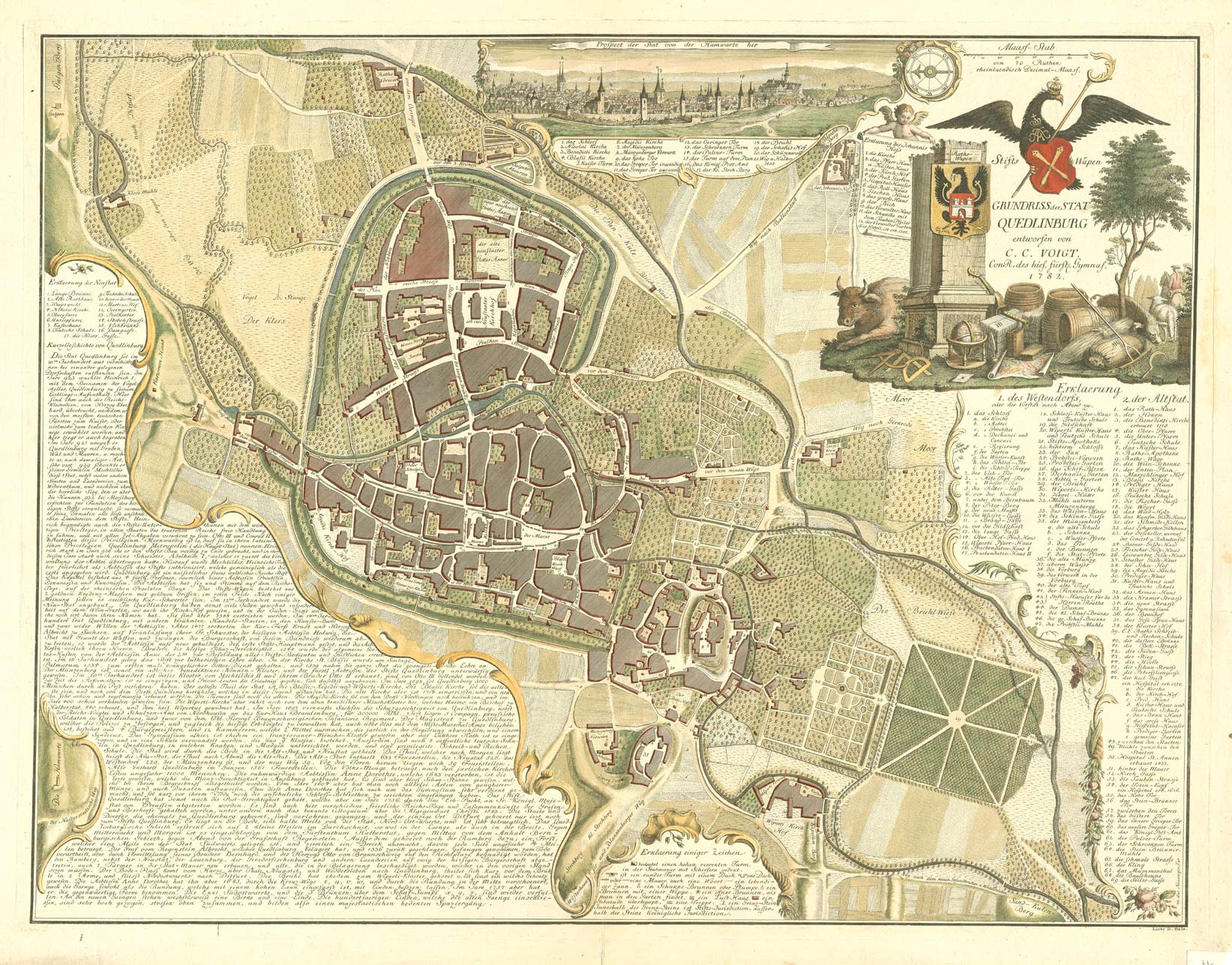Mapa de la ciudad de Quedlinburg, Alemania