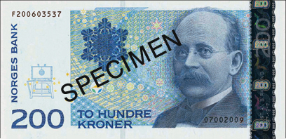Billete de 200 coronas noruegas