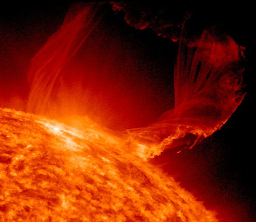 Filamento helicoidal en una llamarada solar 19-03-2011